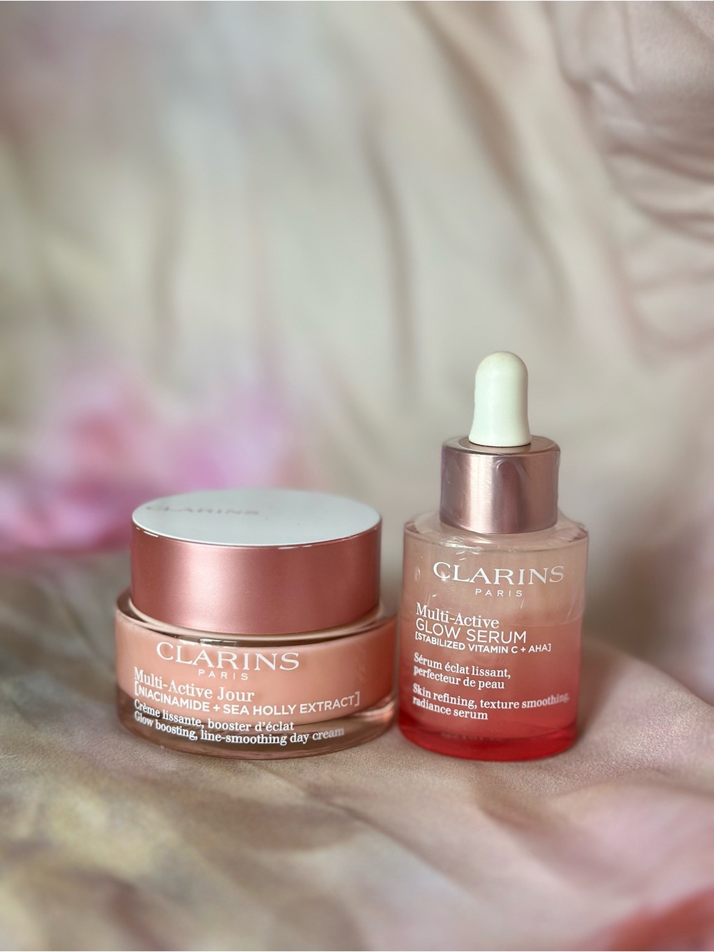 Clarins Rose Gold Glow Serum & Day Cream Set